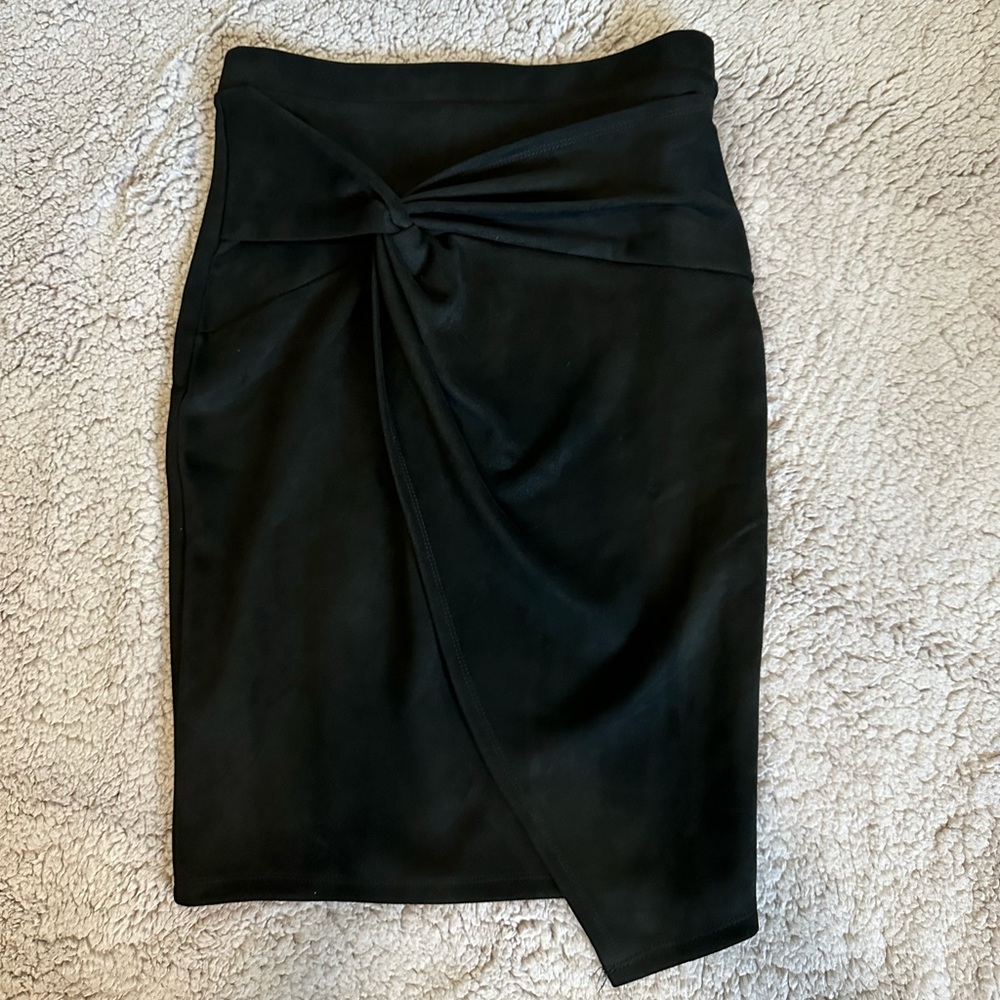 Black Velour Pencil Skirt Small